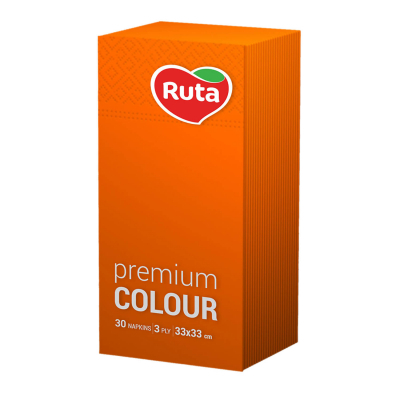 Серветки столові Ruta Premium Colour помаранчеві 30 шт. (4820023748378)