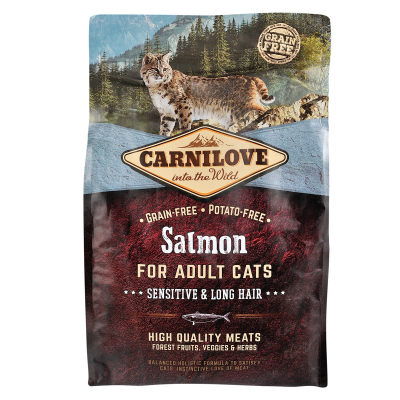 Сухий корм для кішок Carnilove Cat Sensitive and Long Hair 2 кг (8595602512287)