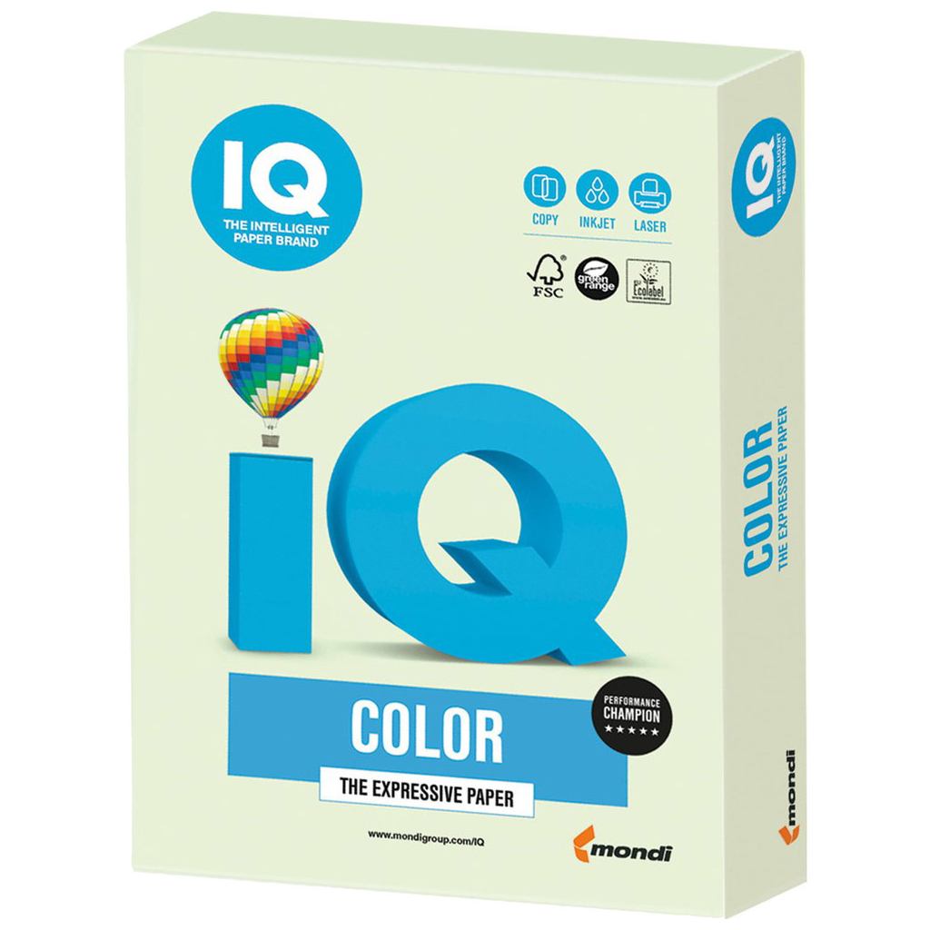 Папір Mondi IQ color А4 pastel, 160g 250sh Light Green (GN27/A4/160/IQ)