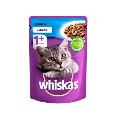 Вологий корм для кішок Whiskas з тунцем в желе 100 г (4770608253080)