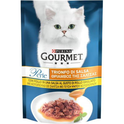 Вологий корм для кішок Purina Gourmet Perle Gravy Delight Міні філе у соусі з куркою 85 г (7613036136785)