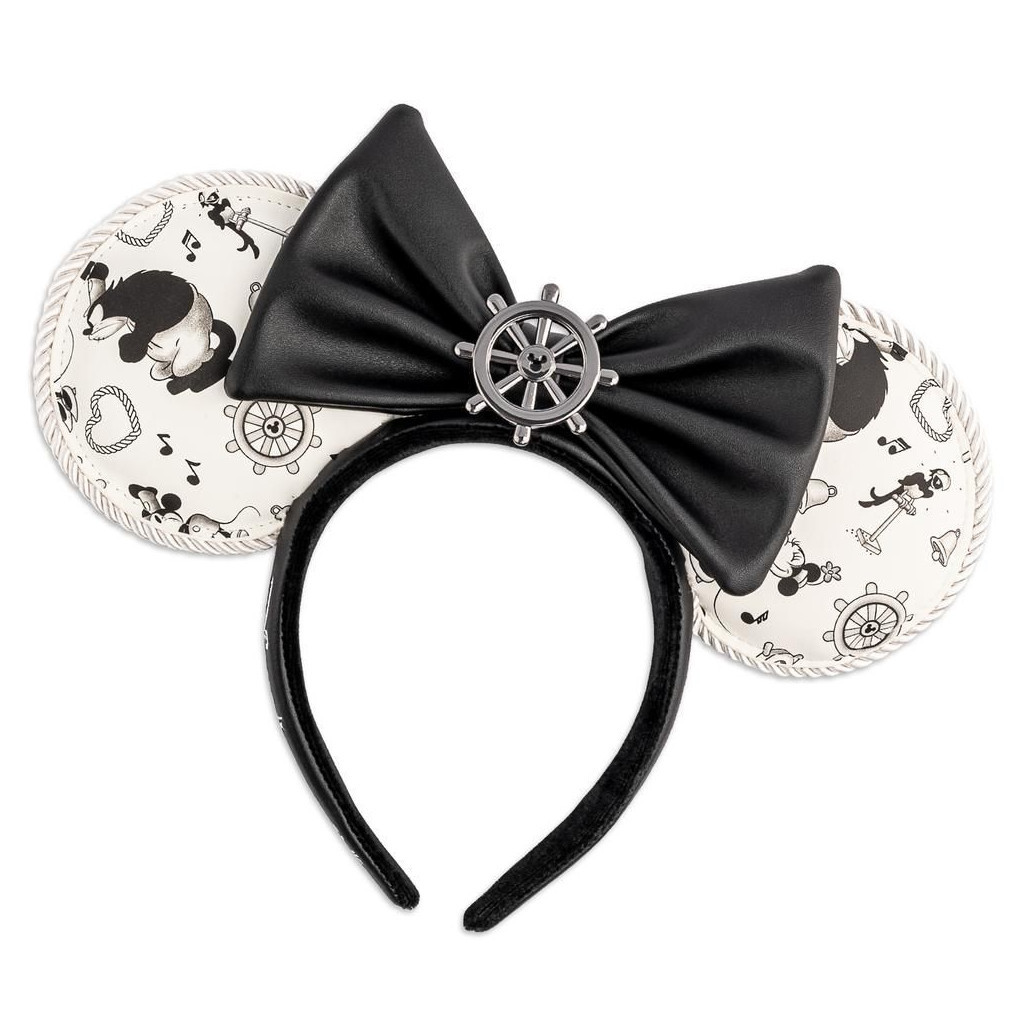 Дитячий обруч для волосся Loungefly LF Disney - Steamboat Willie Ears Bow Rope Piping (WDHB0086)