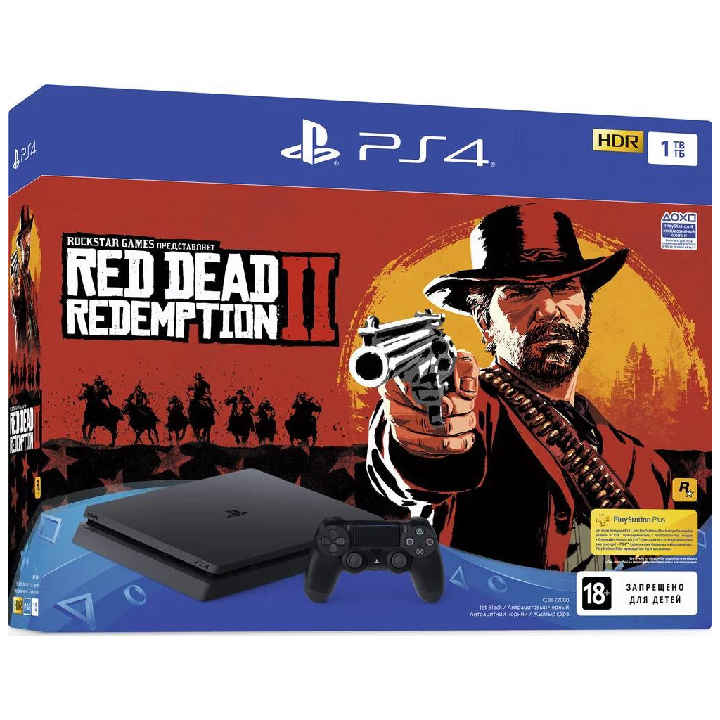 Ігрова консоль Sony PlayStation 4 Slim 1Tb Black (+Red Dead Redemption 2) (9760016)