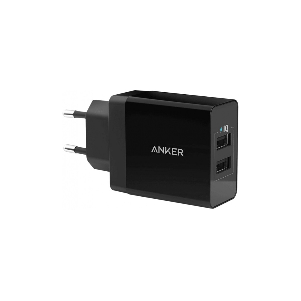 Зарядний пристрій Anker PowerPort 2 - 24W 2-port USB Power IQ V3 (Black) (A2021L11)