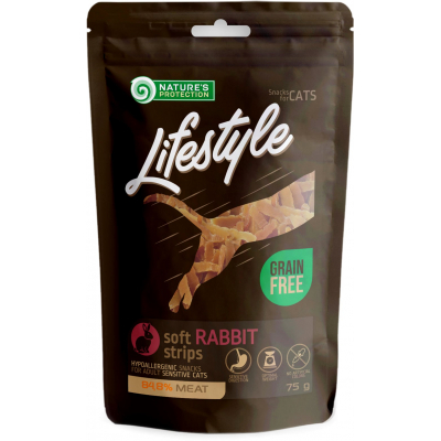 Ласощі для котів Nature's Protection Lifestyle Snack For Cats Soft Rabbit Strips 75 г (SNK46153)