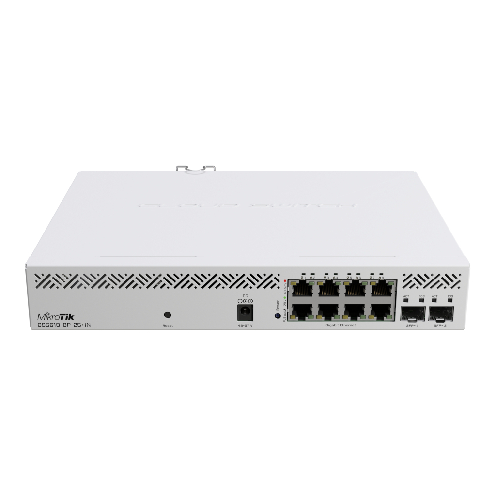 Комутатор мережевий Mikrotik CSS610-8P-2S+IN