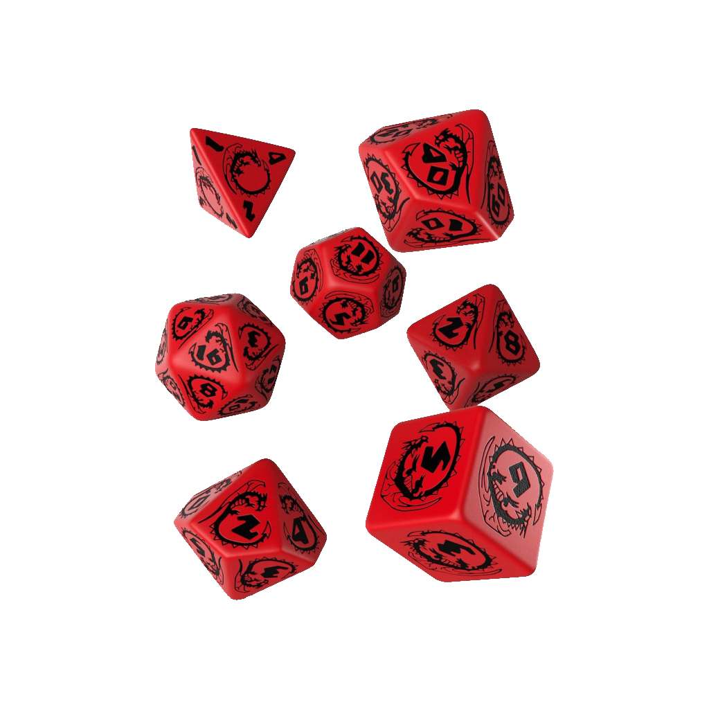 Набір кубиків для настільних ігор Q-Workshop Dragons Red black Dice Set (7 шт) (SDRA04)