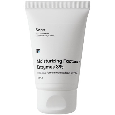 Крем для обличчя Sane Moisturizing Factors + Enzymes 3% Захисний від морозу та вітру Зі зволожувальним фактором 40 мл (4820266830861)