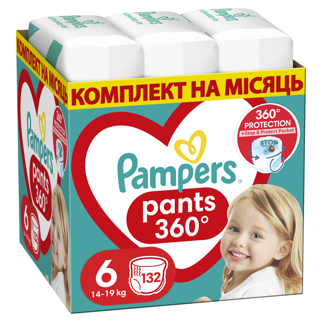 Підгузок Pampers трусики Pants Giant Розмір 6 (15+ кг) 132 шт (8006540068632)