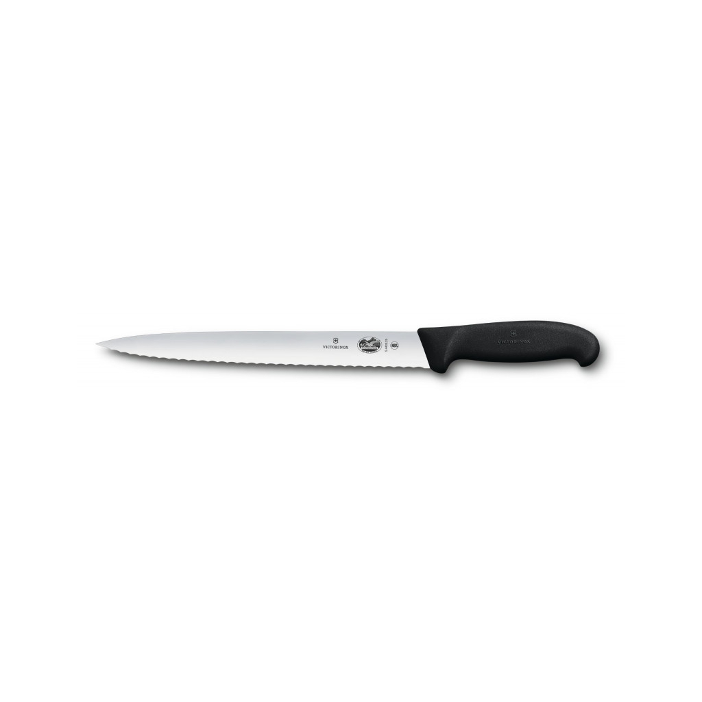 Кухонний ніж Victorinox Fibrox Slicing 25 см Serrated Black (5.4433.25)