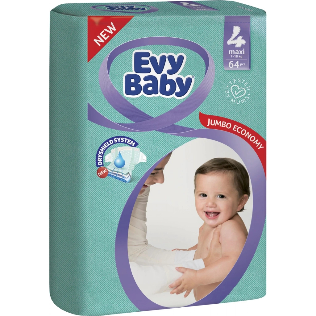 Підгузок Evy Baby Maxi Розмір 4 (7-18 кг) 64 шт. (8690506474324)