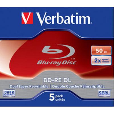 Диск BD Verbatim BD-RE DL 50Gb 2x Jewel Case 5шт (43760)