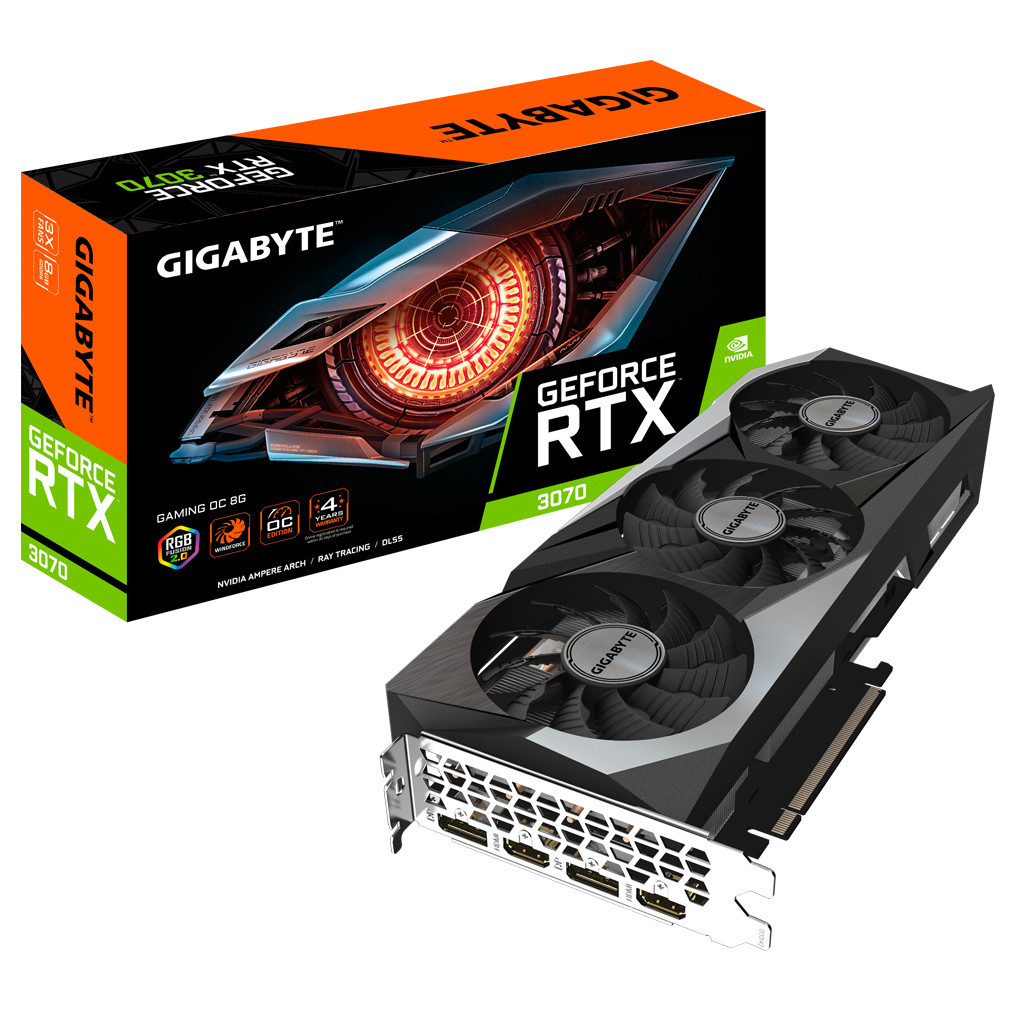 Відеокарта GIGABYTE GeForce RTX3070 8Gb GAMING OC 2.0 LHR (GV-N3070GAMING OC-8GD 2.0)