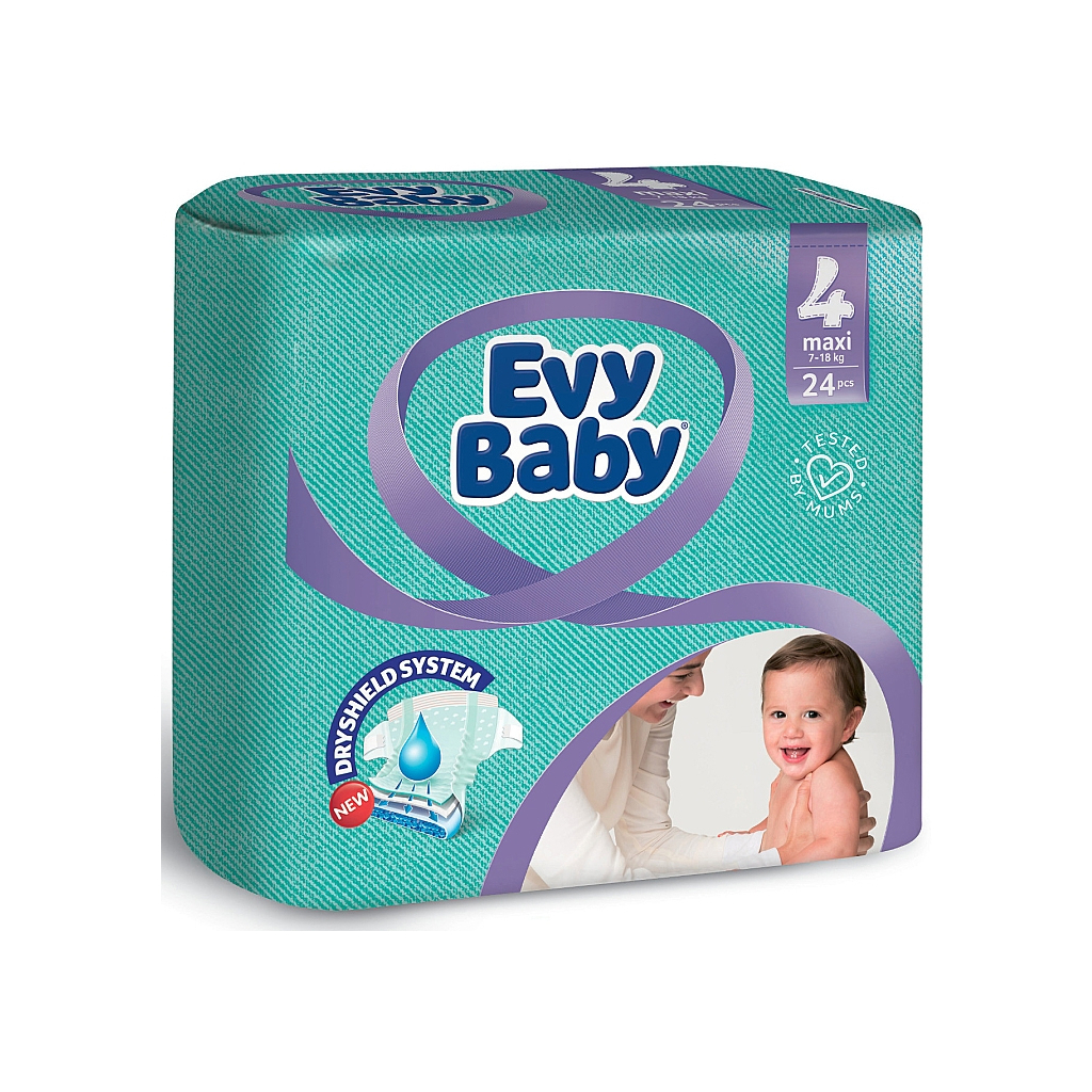 Підгузок Evy Baby Maxi Розмір 4 (7-18 кг) 24 шт. (8690506405076)