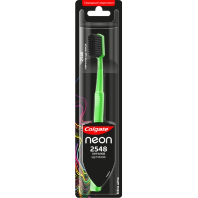 Зубна щітка Colgate Neon 2548 кінчиків щетинок середньої жорсткості Зелена (2172000000024)