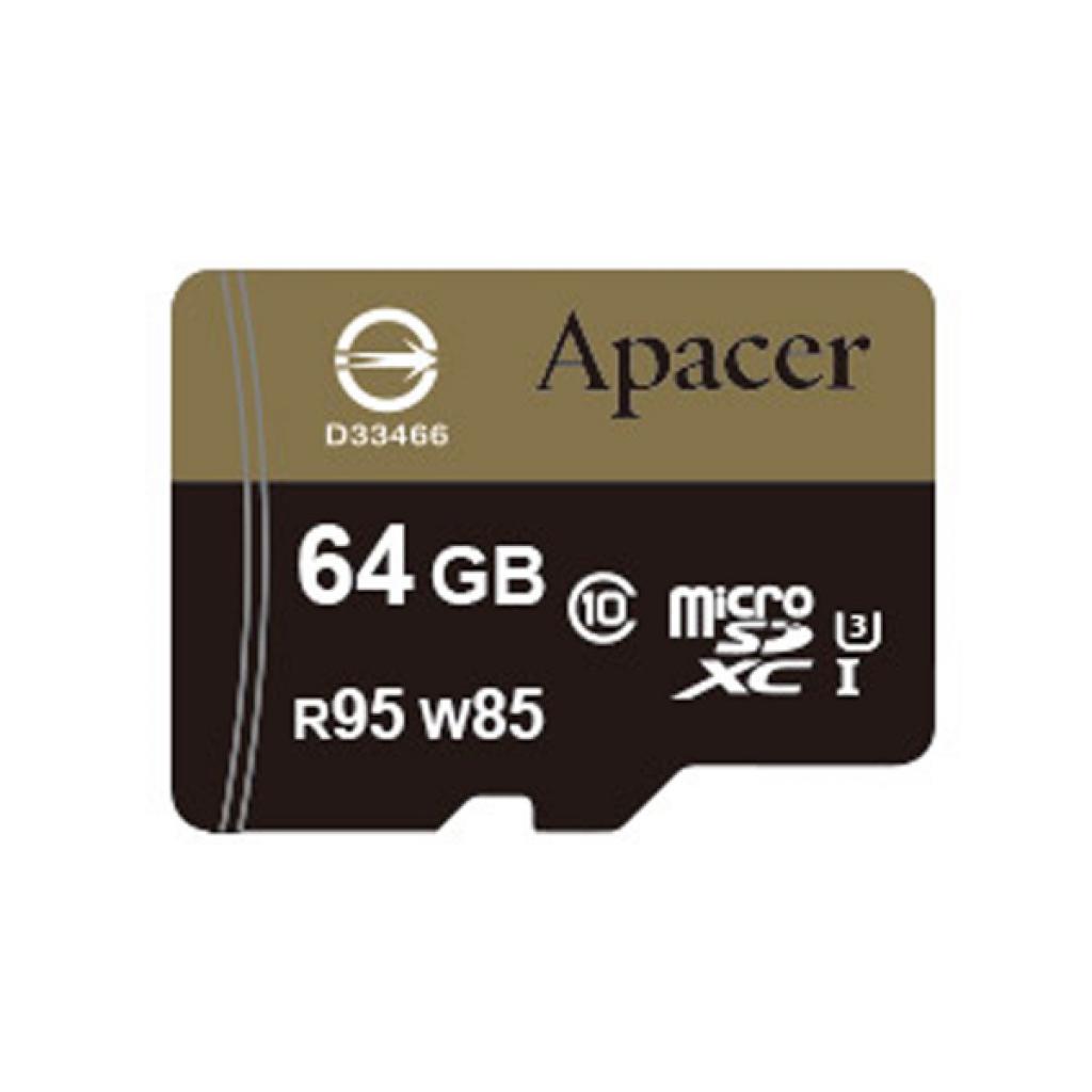 Карта пам'яті Apacer 64GB microSDXC UHS-I (95/85) U3 Class10 w/0 Adapter RP (AP64GMCSX10U4-R)