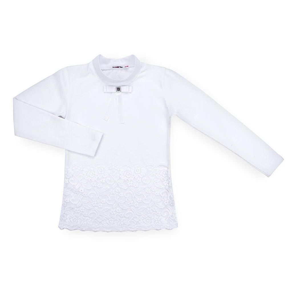 Кофта Matilda зі стійкою і мереживом на поличці (8658-140-white)