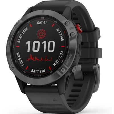 Смарт-годинник Garmin fenix 6 Pro Solar, Slate Gray with Black Band (010-02410-15)