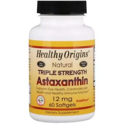 Антиоксидант Healthy Origins Астаксантин, Astaxanthin (Complex) AstaPure®, 12 мг 60 капсу (HO84925)