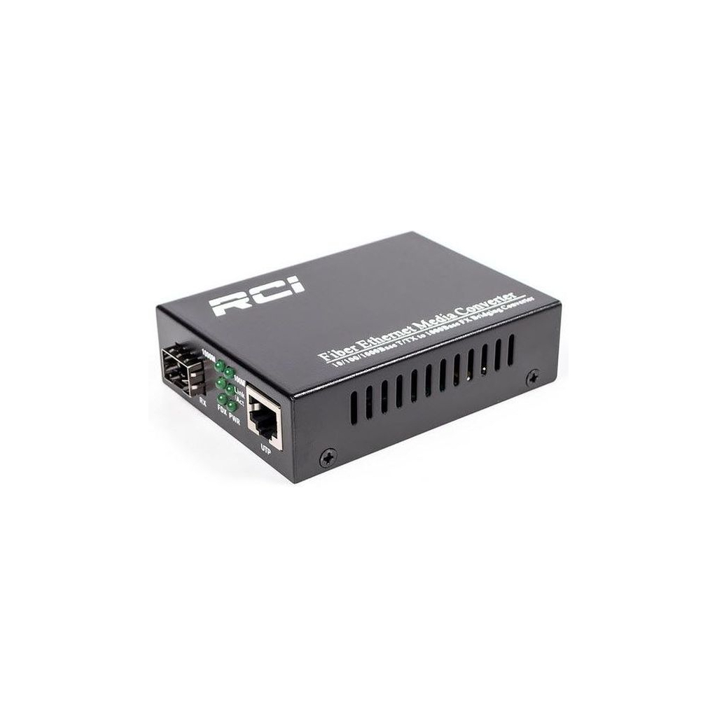 Медіаконвертер RCI 1G, SFP slot, RJ45, standart size metal case (RCI300S-G)