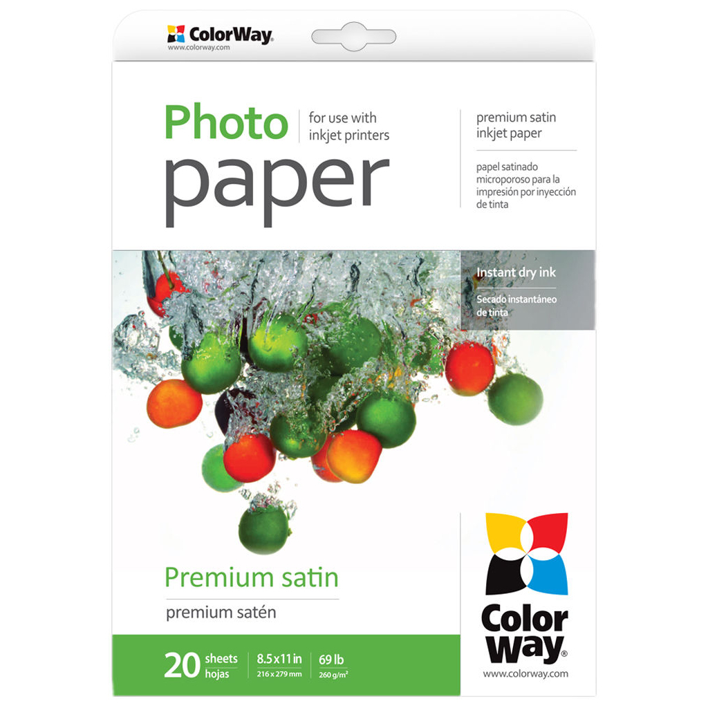 Фотопапір ColorWay LT Premium Satin Photo Paper, 20sh, OEM (PS260020LT_OEM)