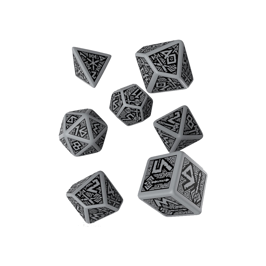 Набір кубиків для настільних ігор Q-Workshop Dwarven Gray black Dice Set (7 шт) (SDWA12)