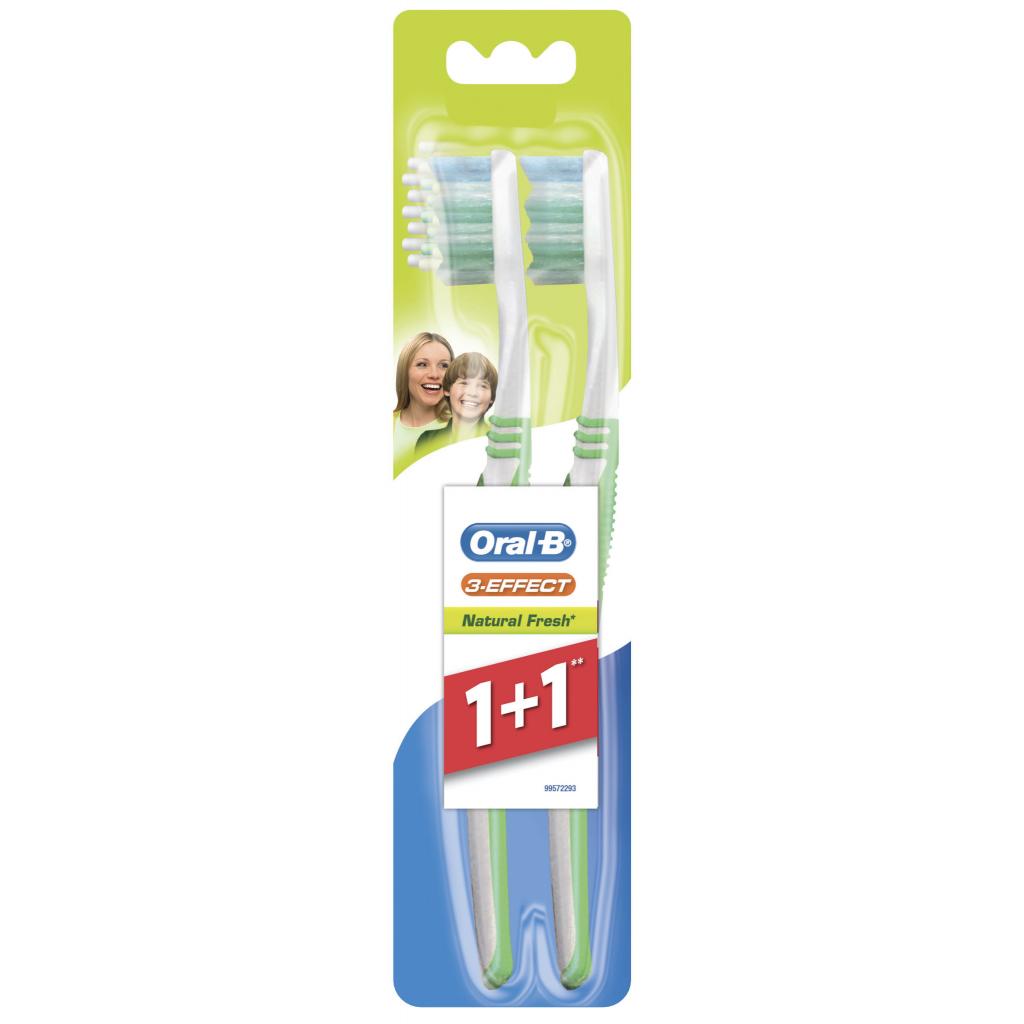 Зубна щітка Oral-B 3-Эффект Натуральная свежесть средняя 1 шт + 1 шт бесплатно (3014260022808)