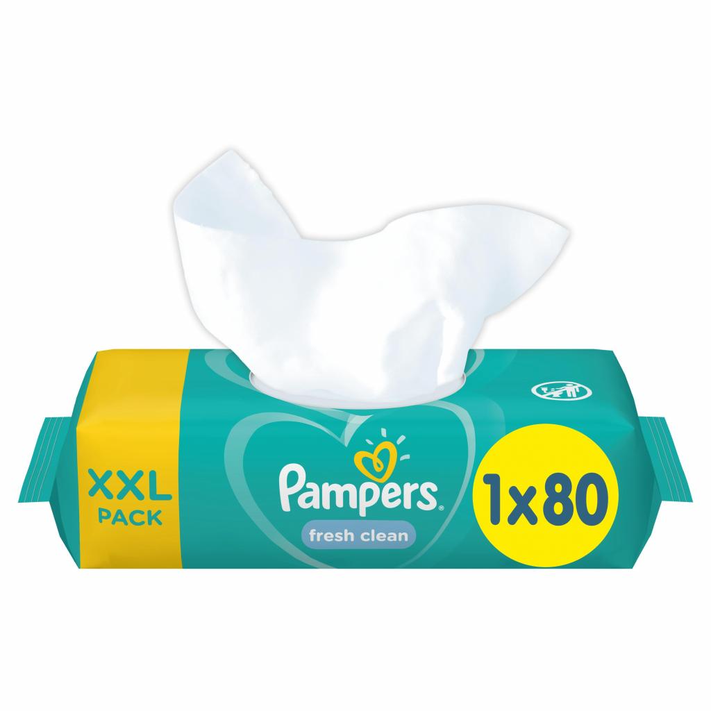 Дитячі вологі серветки Pampers Fresh Clean 80 шт (8001841077598)