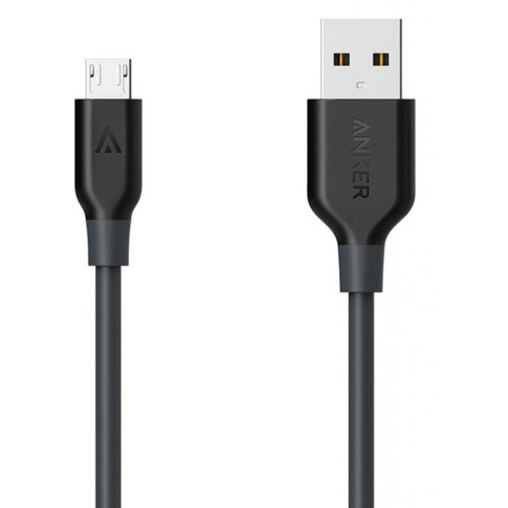 Дата кабель USB 2.0 AM to Micro 5P 1.8m V3 Powerline Space Gray Anker (A8133H11/A8133G11)