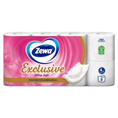 Туалетний папір Zewa Exclusive Ultra Soft 4 шари 8 рулонів (7322541046532/7322541191041)