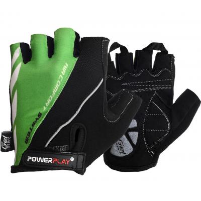 Велорукавиці PowerPlay 5024 Black/Green XS (5024B_XS_Green)