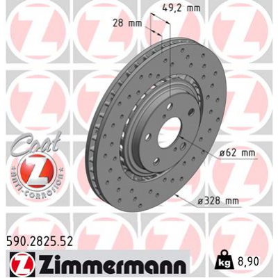 Гальмівний диск ZIMMERMANN 590.2825.52