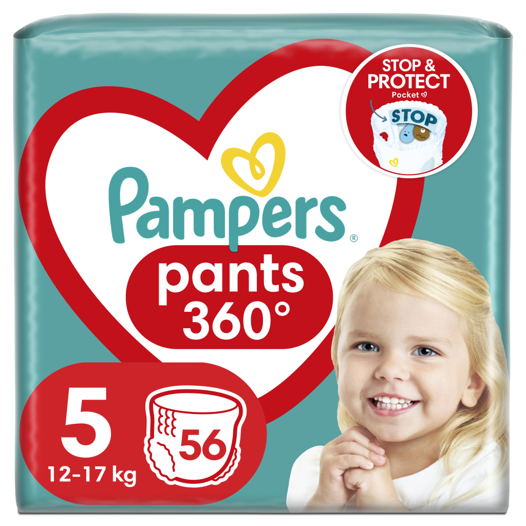 Підгузок Pampers трусики Pants Junior Розмір 5 (12-17 кг) 56 шт (8006540069165)