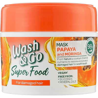 Маска для волосся Wash&Go Super Food з папаєю і морингою 300 мл (8008970053110)