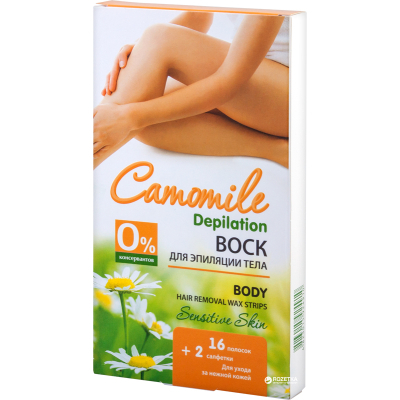 Воскові смужки Camomile Depilation для тіла 16 шт. (4823015924910)