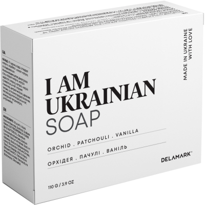 Тверде мило DeLaMark I Am Ukrainian Орхідея-Пачулі-Ваніль 110 г (4820152333308)