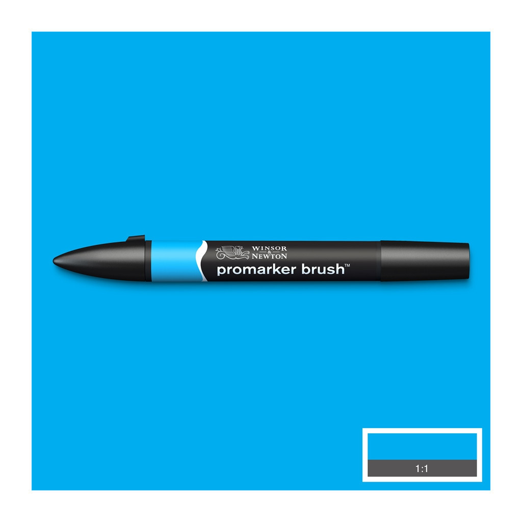 Маркер Winsor&Newton двосторонній Brushmarker, (C847) Ціан (884955042540)