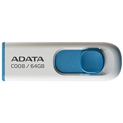 USB флеш накопичувач ADATA 64GB C008 White+Blue USB 2.0 (AC008-64G-RWE)