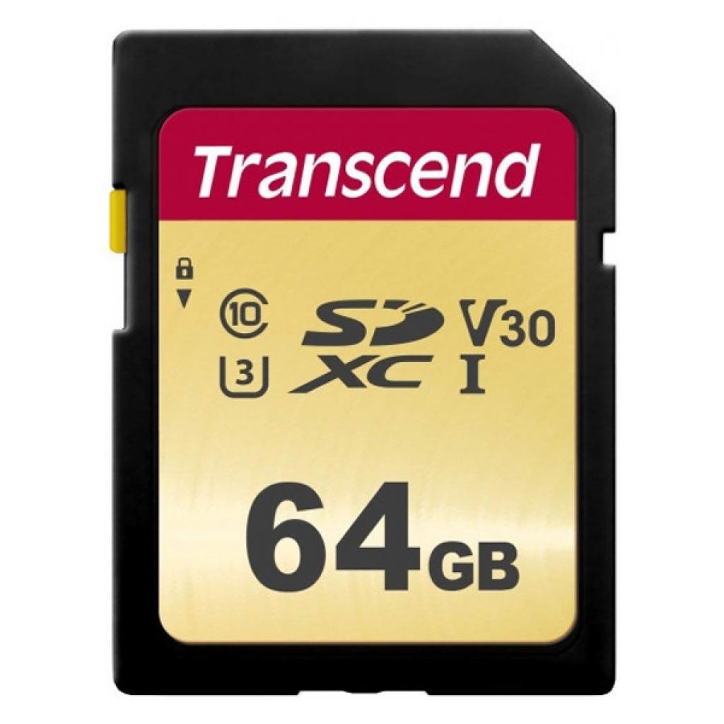 Карта пам'яті Transcend 64GB SDXC class 10 UHS-I (TS64GSDC500S)