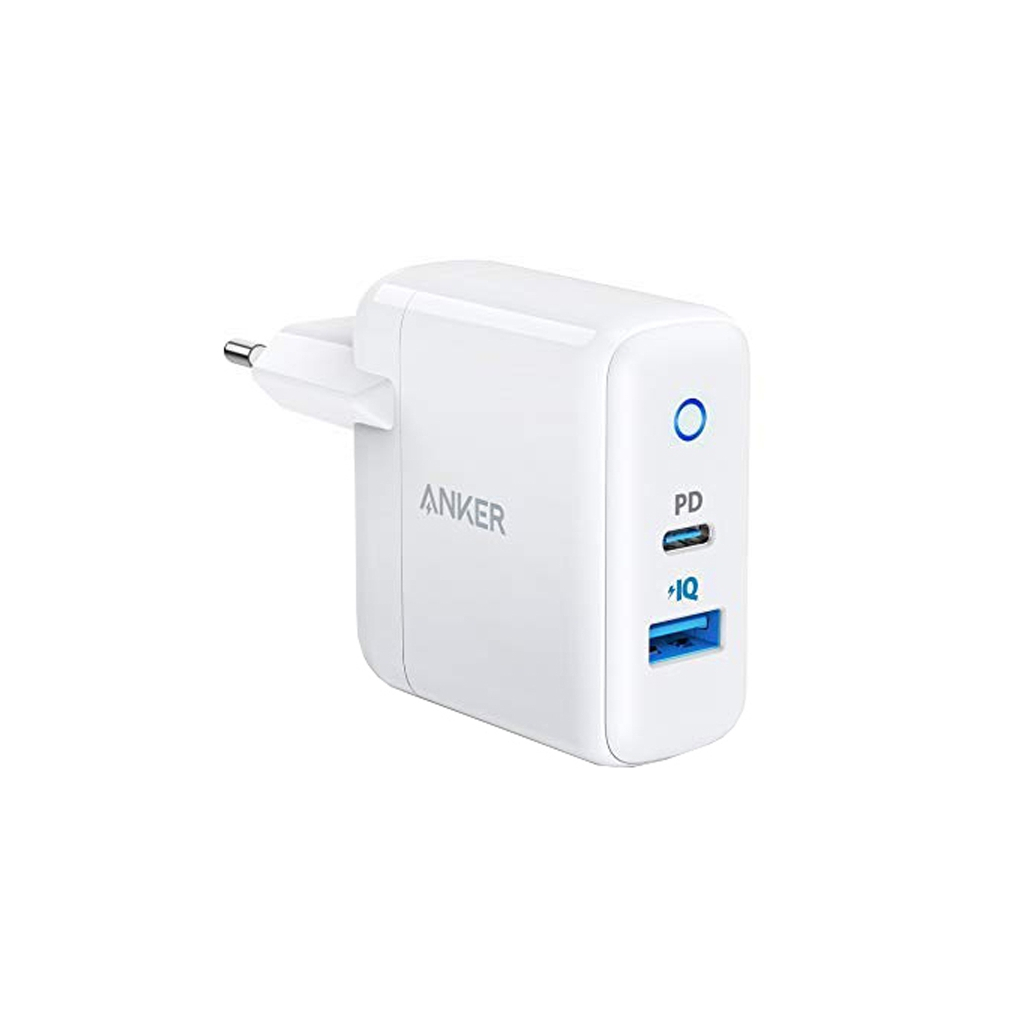 Зарядний пристрій Anker PowerPort 2 - 30W 1xPD & 1xPower IQ2.0 (White) (A2321L21/A2321321)