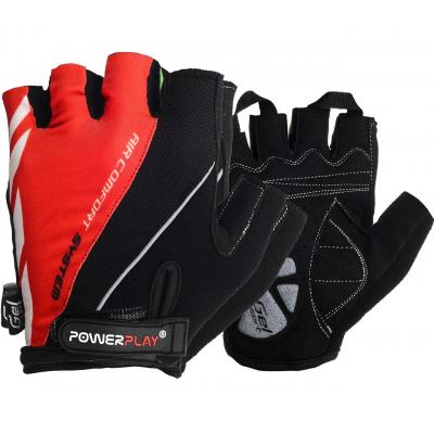 Велорукавиці PowerPlay 5024 Black/Red L (5024C_L_Red)