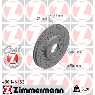 Гальмівний диск ZIMMERMANN 430.1461.52