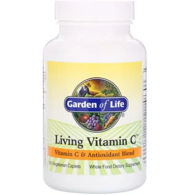 Вітамін Garden of Life Живий Вітамін С, Living Vitamin C, 60 вегетаріанських капсул (GOL-11148)