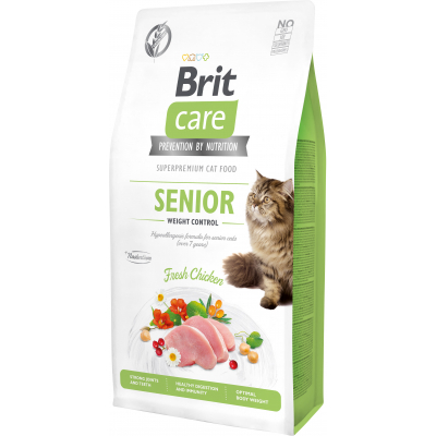 Сухий корм для кішок Brit Care Cat GF Senior Weight Control 7 кг (8595602540938)