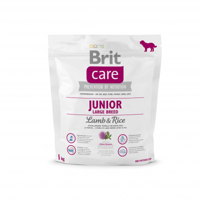 Сухий корм для собак Brit Care Junior Large Breed Lamb and Rice 1 кг (8595602509850)