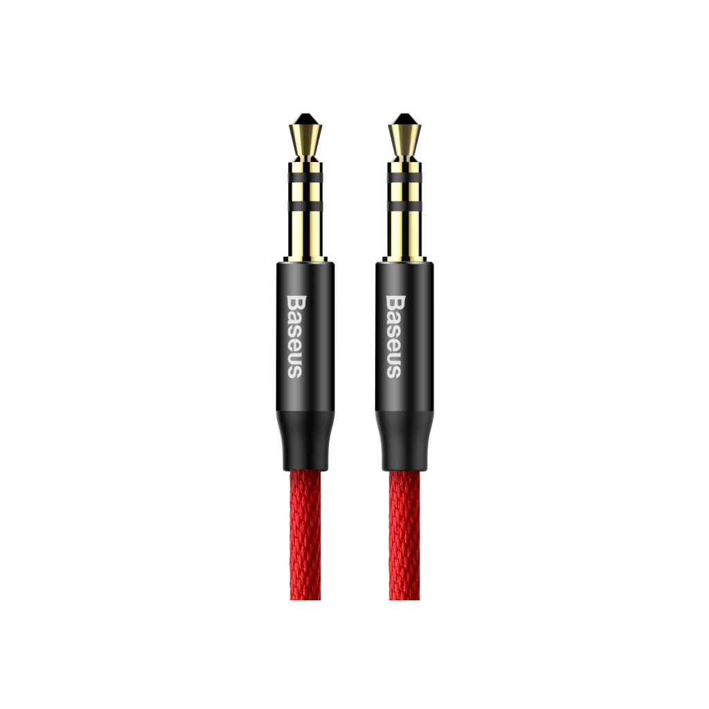 Кабель мультимедійний Jack 3.5mm Yiven M30 M/M 1m red-black Baseus (CAM30-B91)