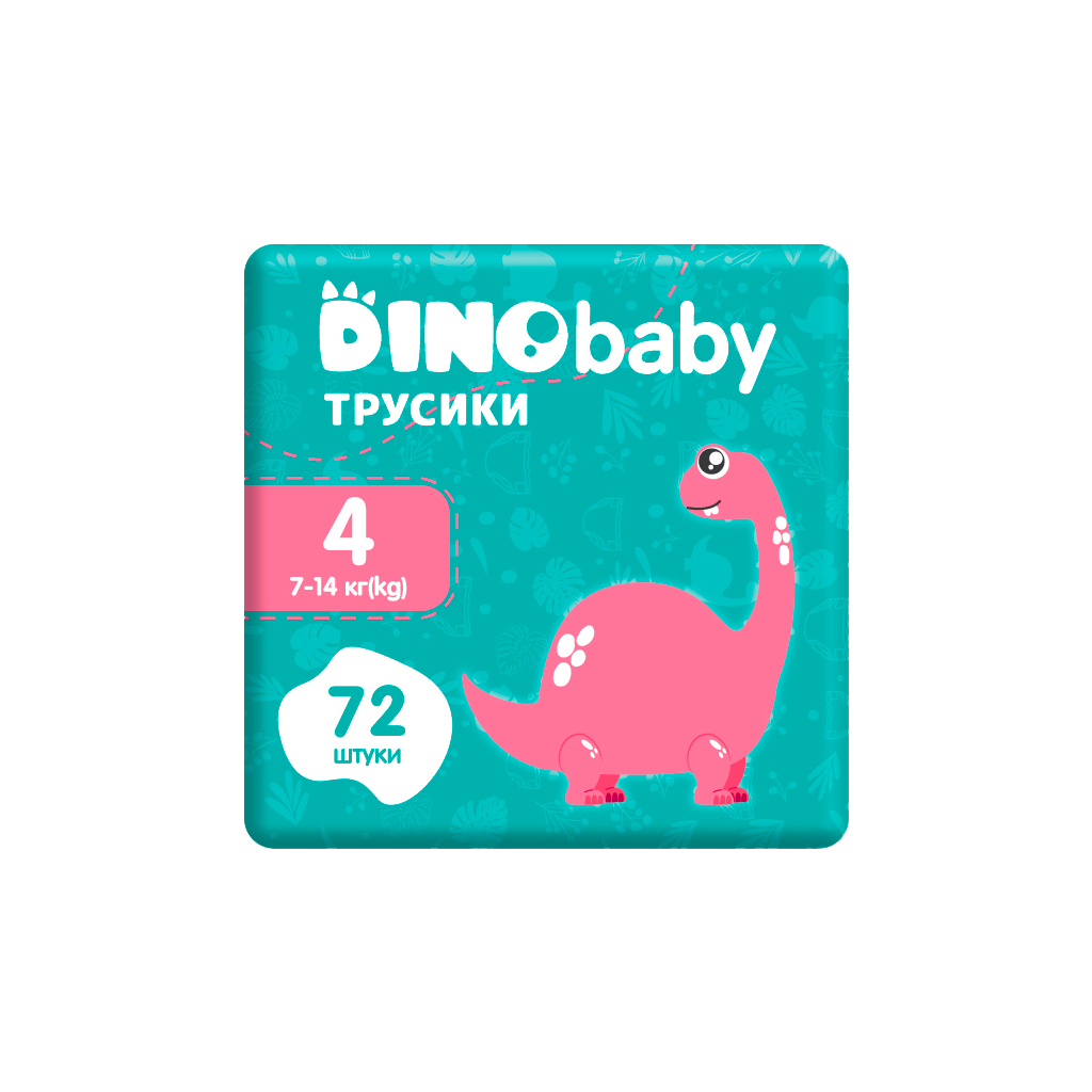 Підгузок Dino Baby Розмір 4 (7-14 кг) (2 пачки по 36 шт) 72 шт (2000998939571)