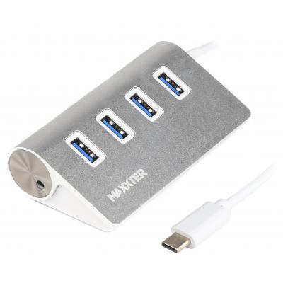 Концентратор Maxxter USB 3.0 Type-C 4 ports silver (HU3С-4P-01)