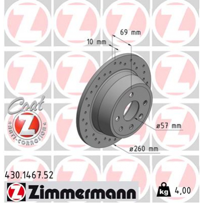 Гальмівний диск ZIMMERMANN 430.1467.52