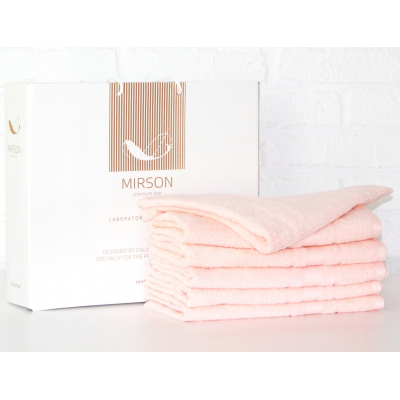 Рушник MirSon набір банних 5080 Elite SoftNess Peach 50х90 6 шт (2200003524048)